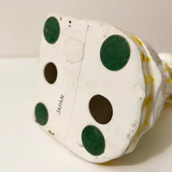 Vintage  Ceramic Napkin Holder Girl Lady Yellow Dress Praying Japan - Picture 10 of 16